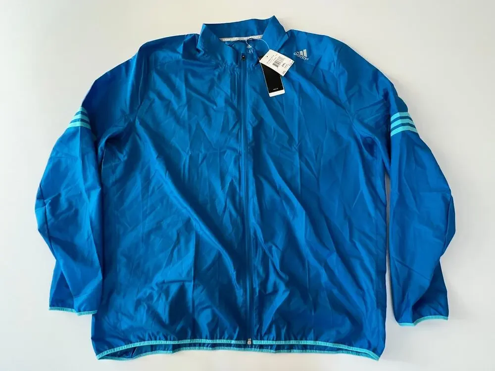 adidas Men's RS Wind Jacket Windbreaker Blue AI8253 Size 2XL $60 NWT